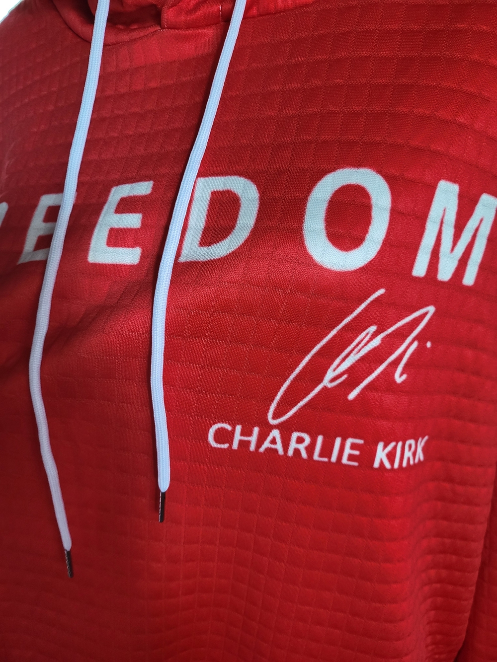 Charlie Kirk Freedom Jesus Defeated Death Red Hoodie Size XL - Picture 2 of 4